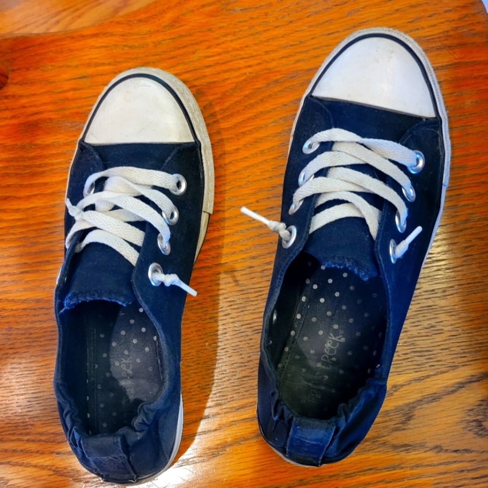 Slip on shoes.